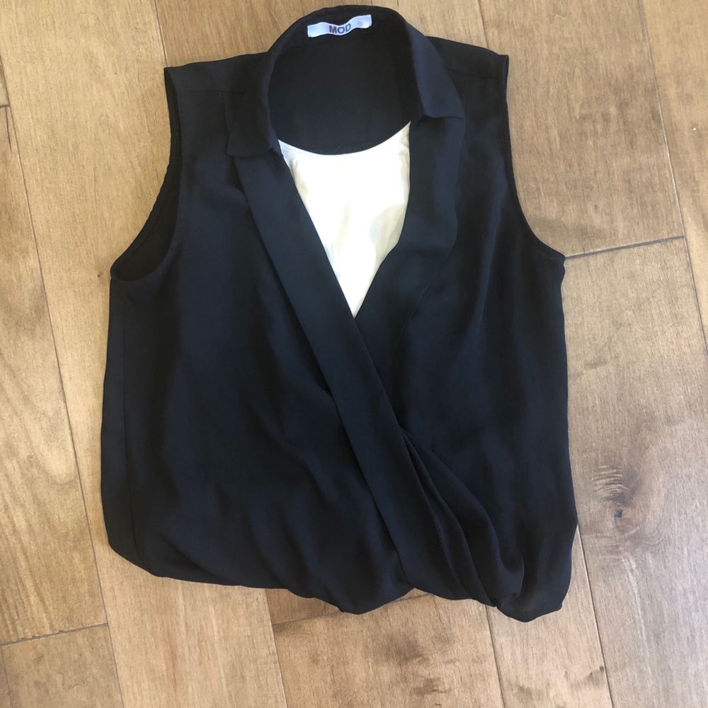 MOD black sheer top.  Size S
